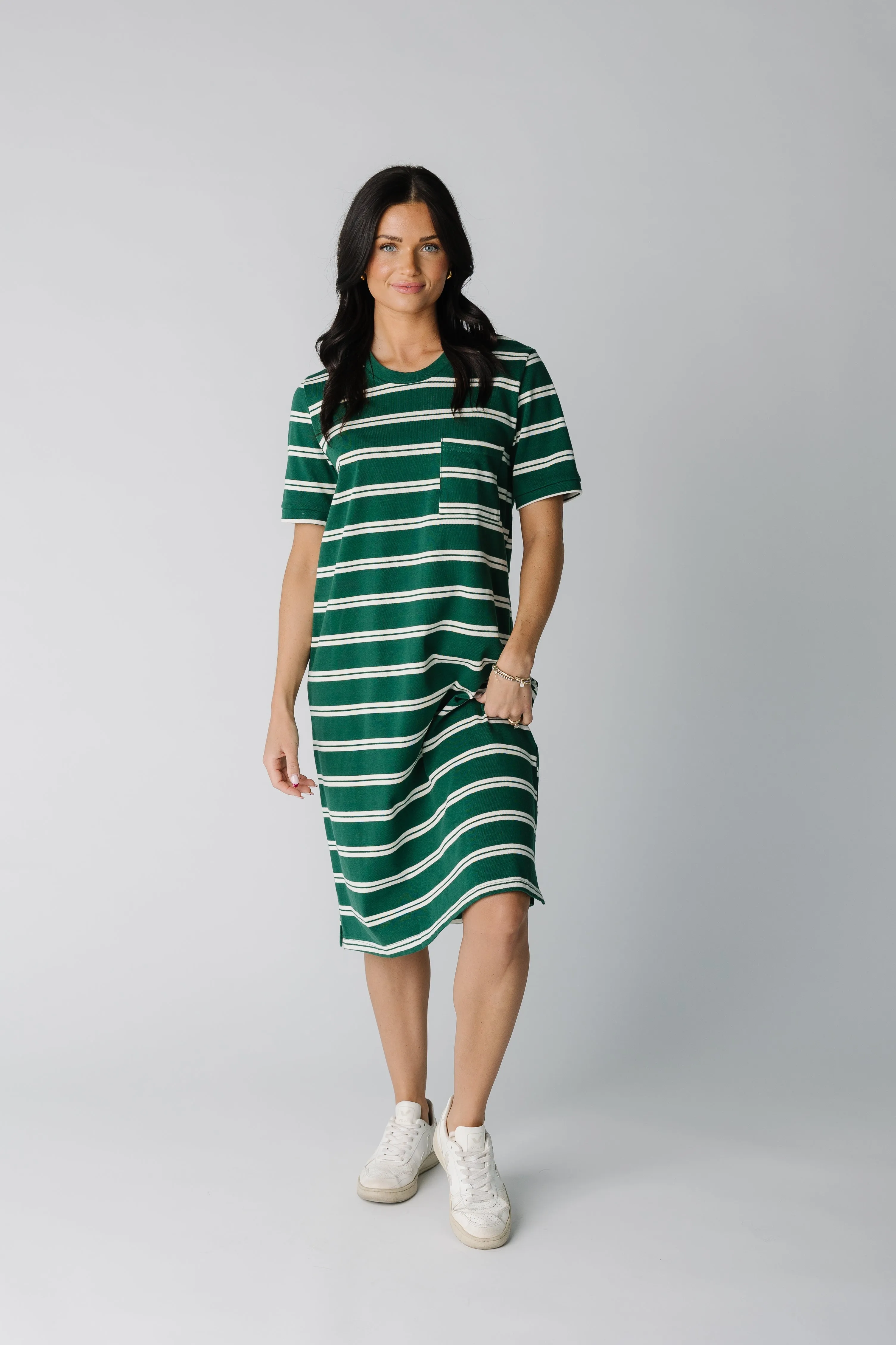 Brass & All Day T-Shirt-Kleid - Doppelter Streifen