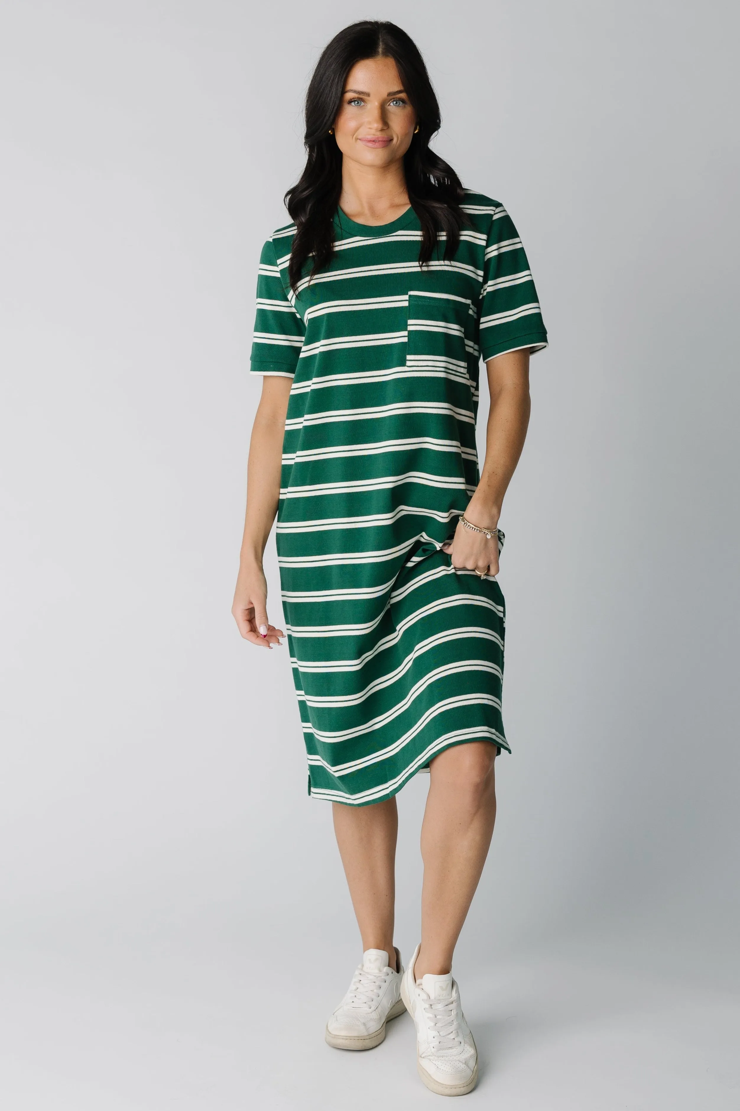 Brass & All Day T-Shirt-Kleid - Doppelter Streifen