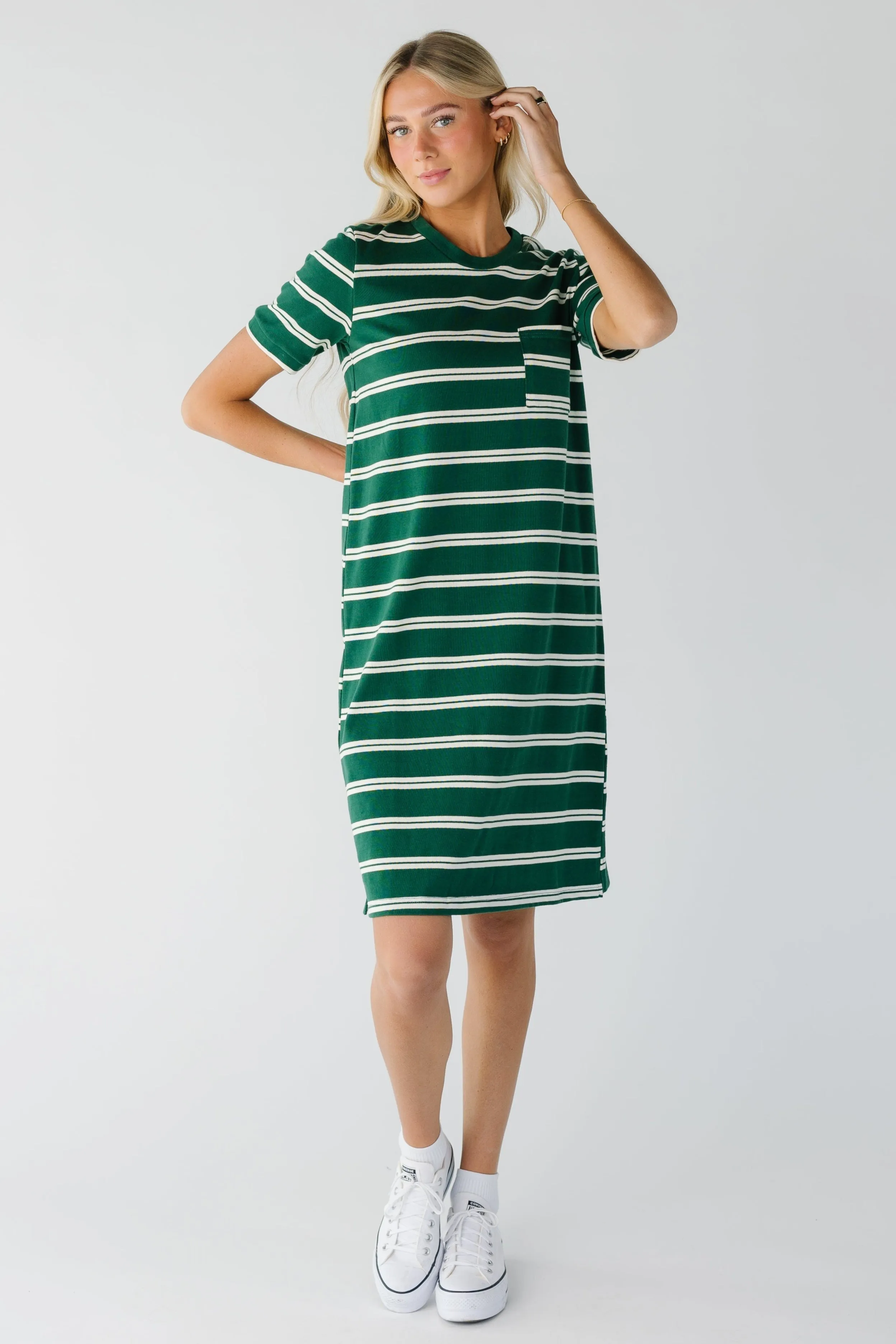 Brass & All Day T-Shirt-Kleid - Doppelter Streifen