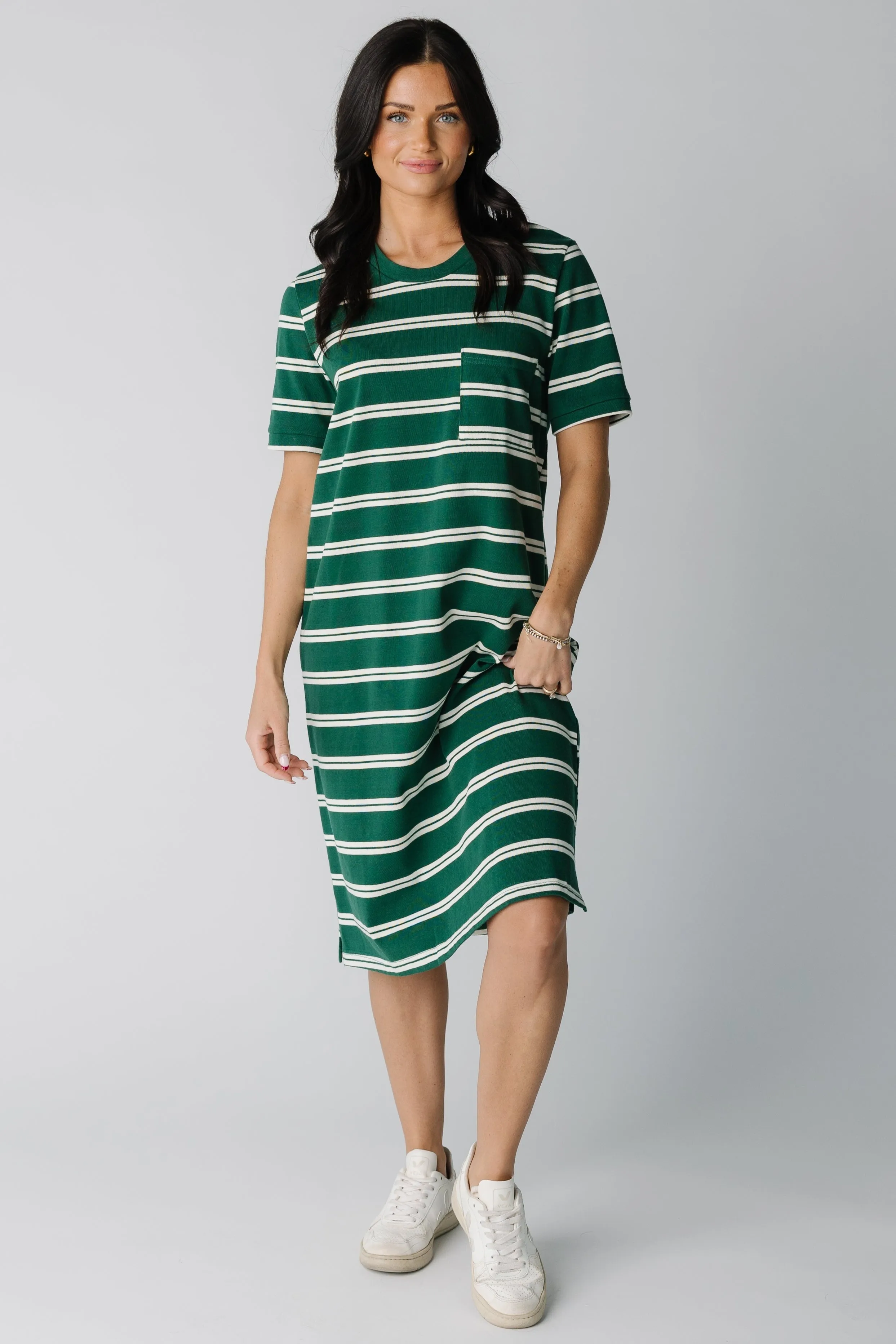 Brass & All Day T-Shirt-Kleid - Doppelter Streifen