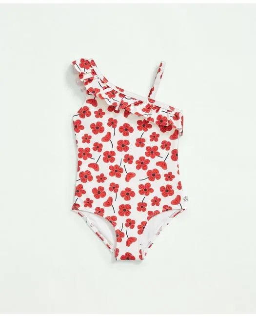 Brooks Brothers Mädchen Blumen Rüschen Badeanzug Rot Brooks Brothers