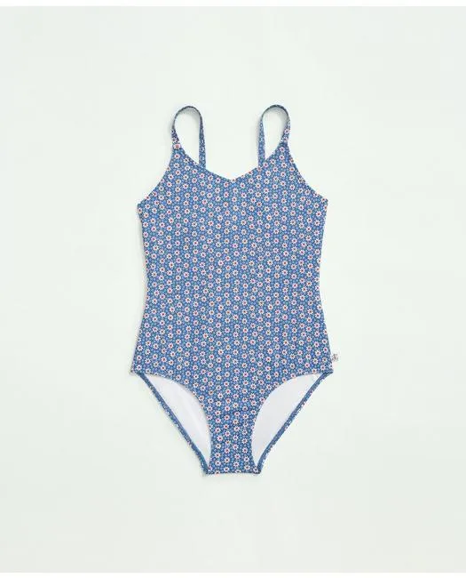 Brooks Brothers Mädchen Blumen Badeanzug Marineblau Brooks Brothers