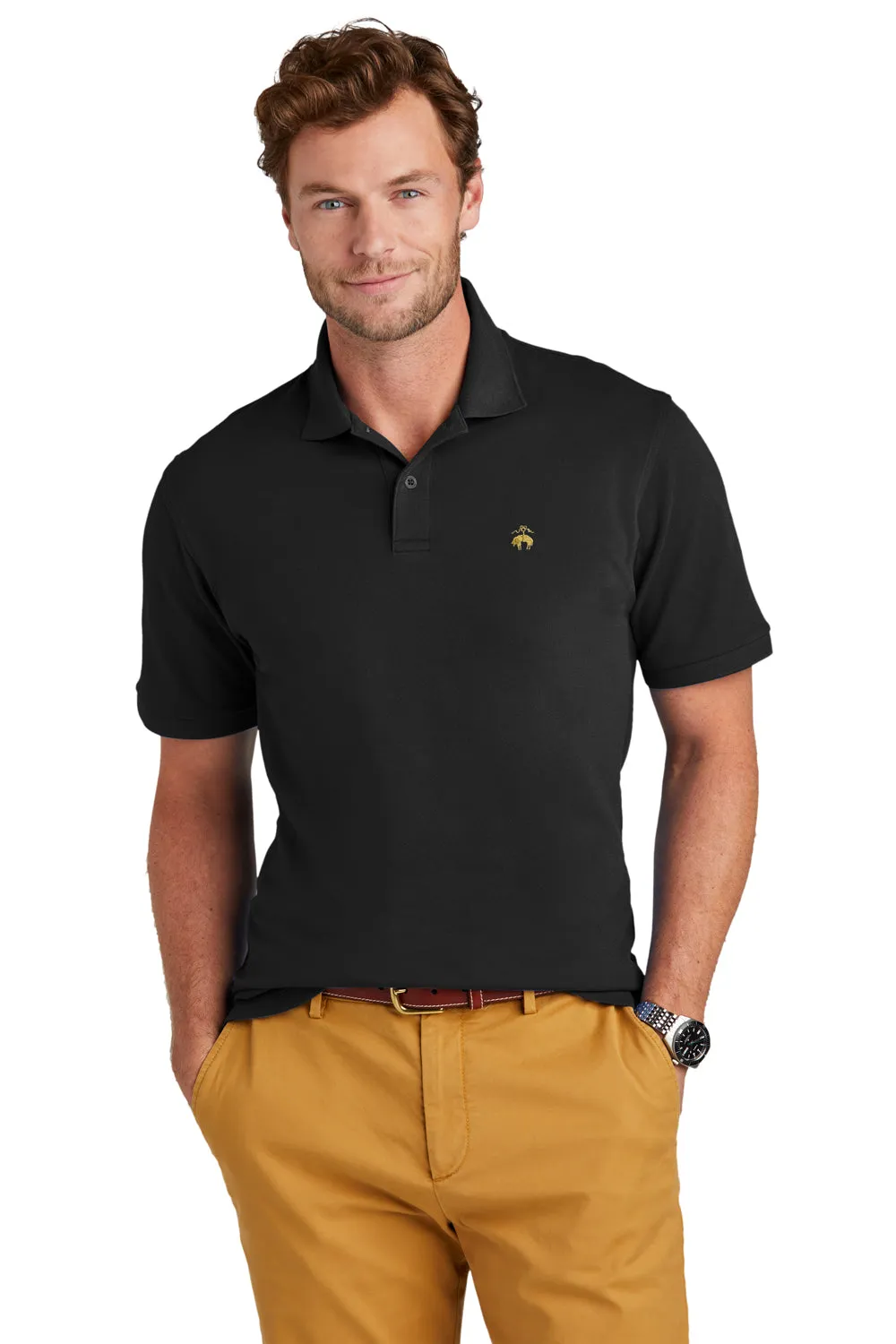 Brooks Brothers Herren Polohemd mit kurzen Ärmeln - Tiefschwarz