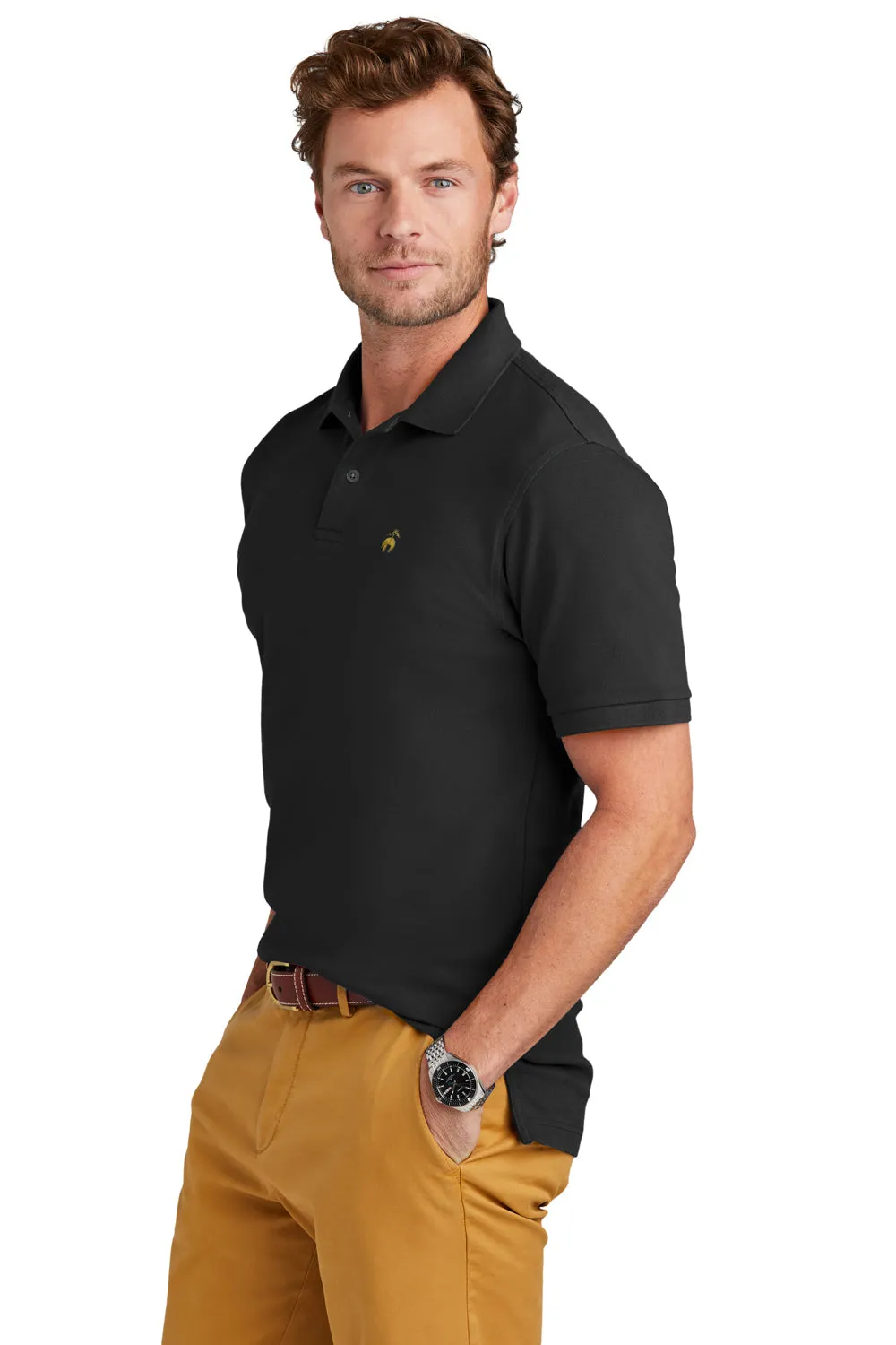 Brooks Brothers Herren Polohemd mit kurzen Ärmeln - Tiefschwarz