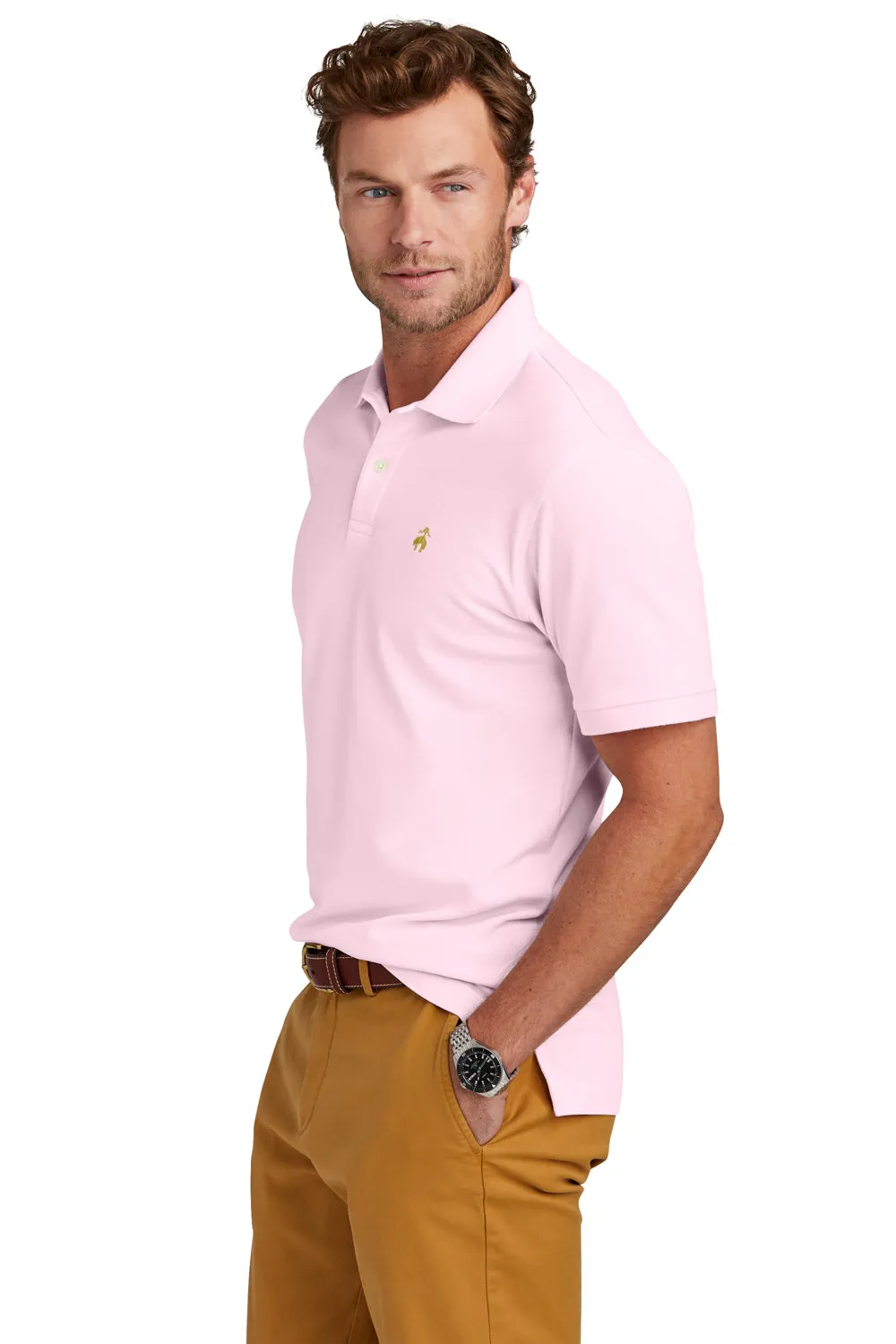 Brooks Brothers Herren Polohemd mit kurzen Ärmeln - Perlrosa
