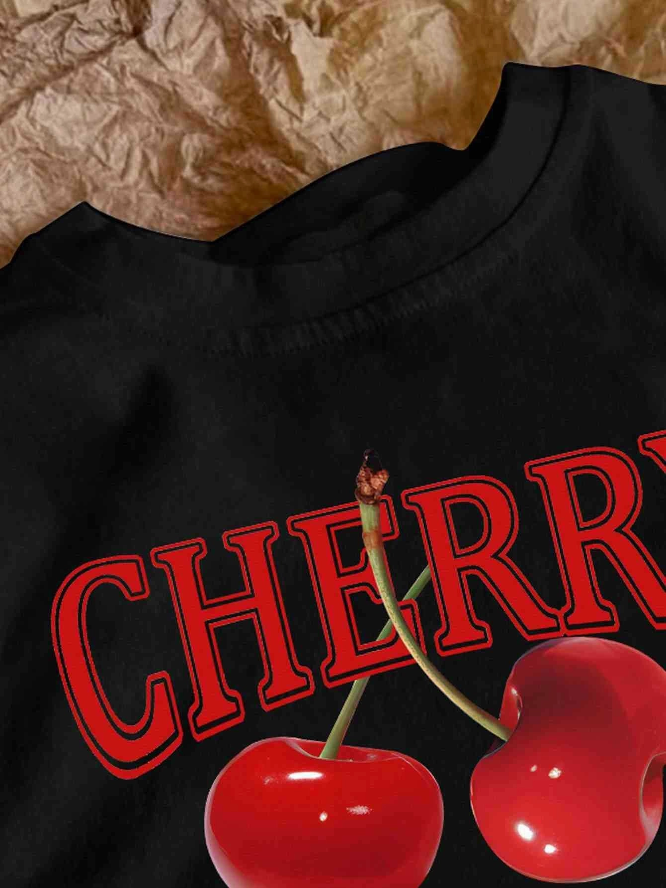 Cherry Print Crop Top