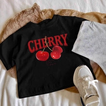 Cherry Print Crop Top