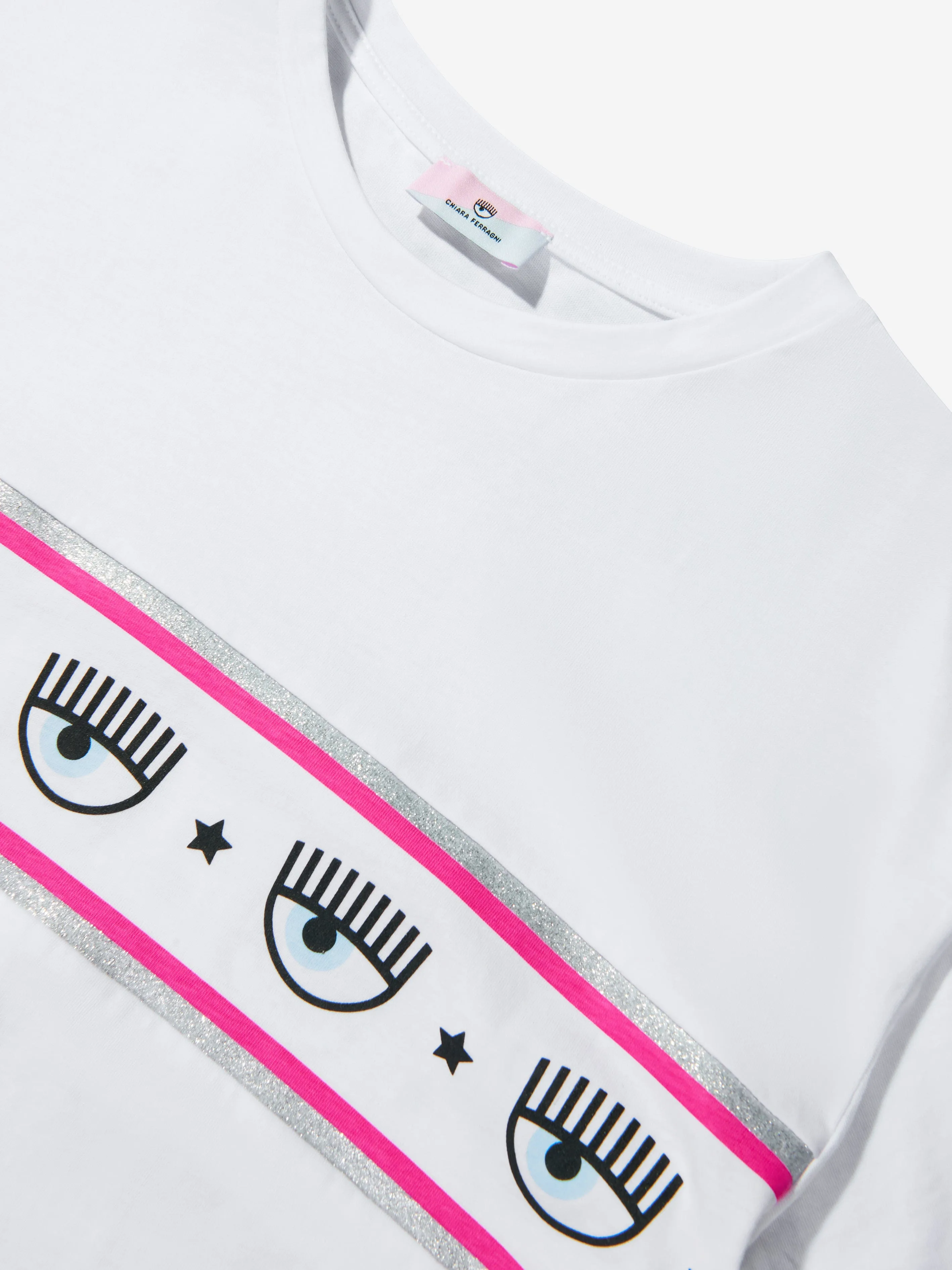 Chiara Ferragni Mädchen Baumwoll-Jersey Cropped Logo T-Shirt