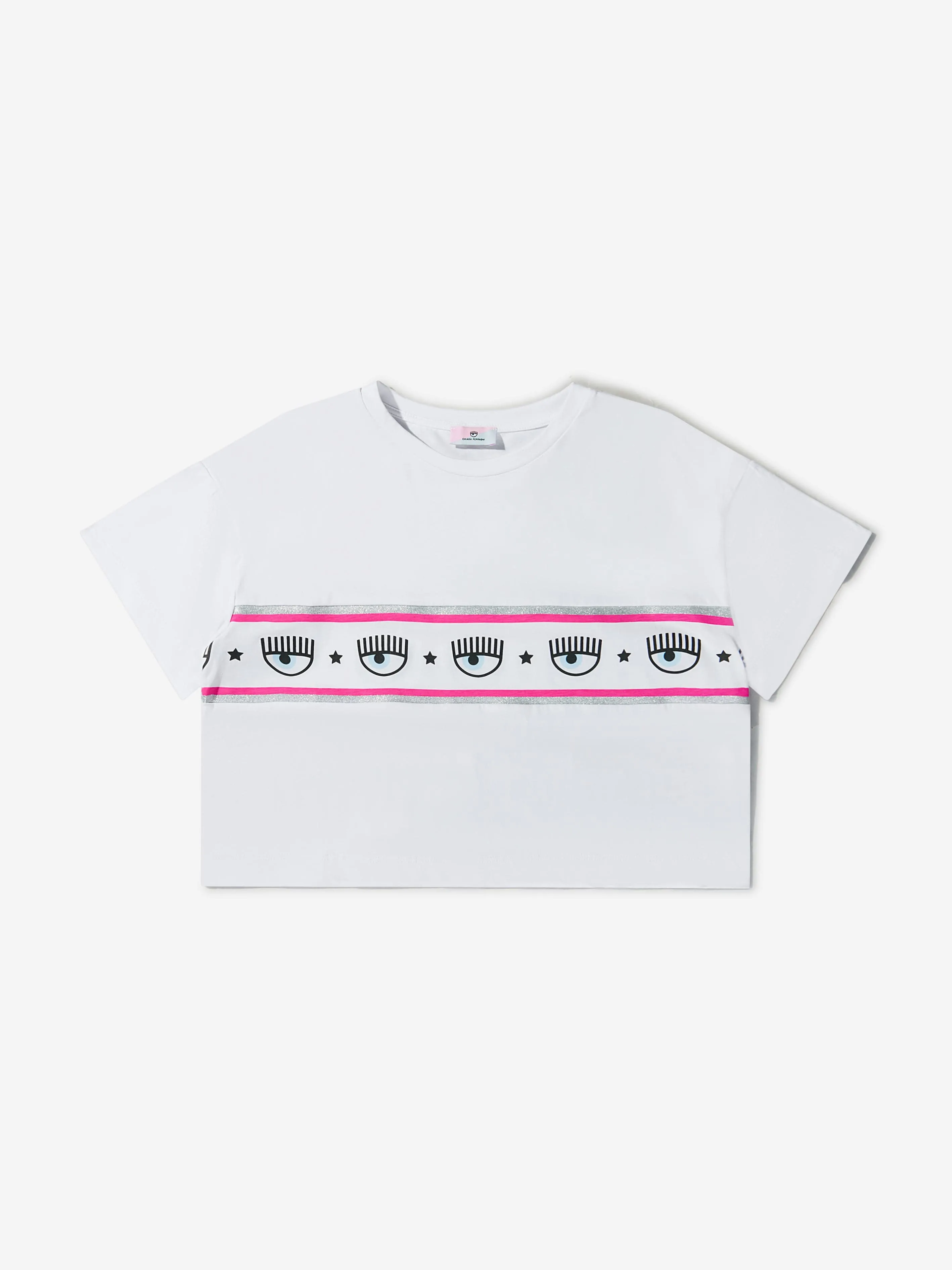 Chiara Ferragni Mädchen Baumwoll-Jersey Cropped Logo T-Shirt