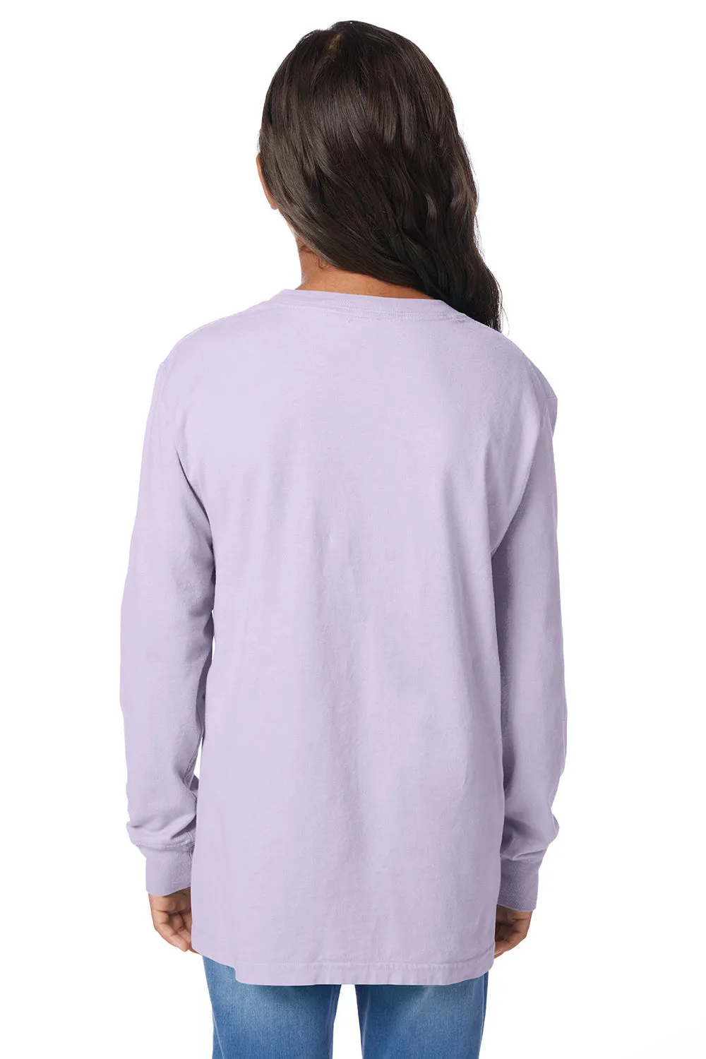 ComfortWash By Hanes Jugendliches Langarm-Crewneck-T-Shirt - Zukunfts-Lavendel Lila