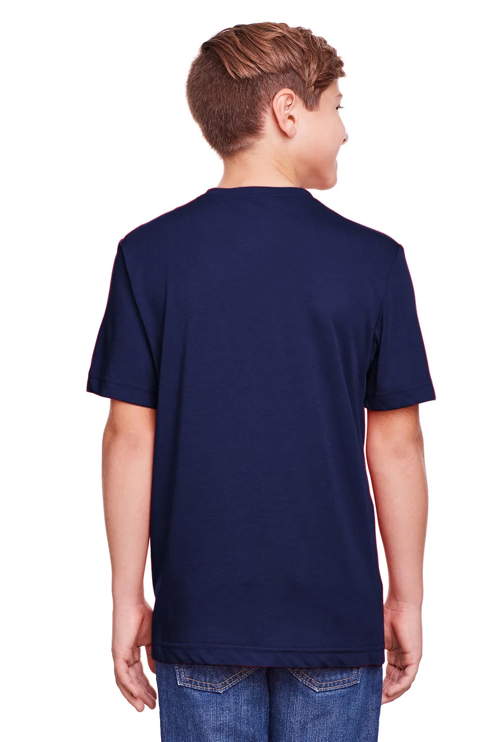 Core 365 Youth Fusion ChromaSoft Performance Feuchtigkeitstransportierendes Kurzarm-Crewneck T-Shirt - Klassisches Marineblau
