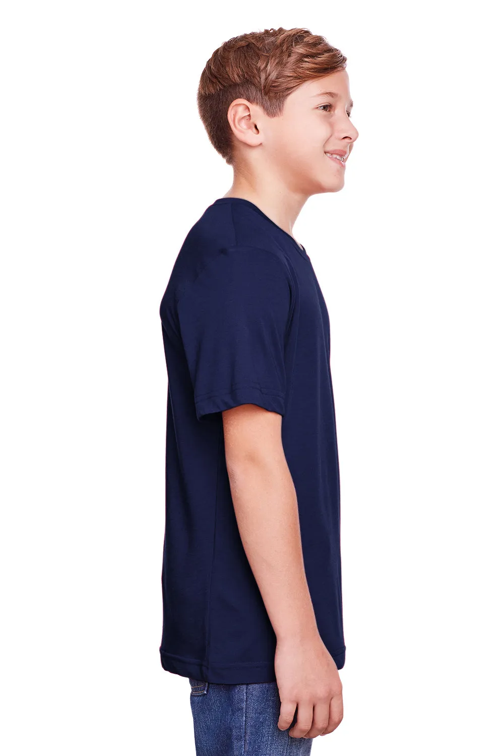 Core 365 Youth Fusion ChromaSoft Performance Feuchtigkeitstransportierendes Kurzarm-Crewneck T-Shirt - Klassisches Marineblau