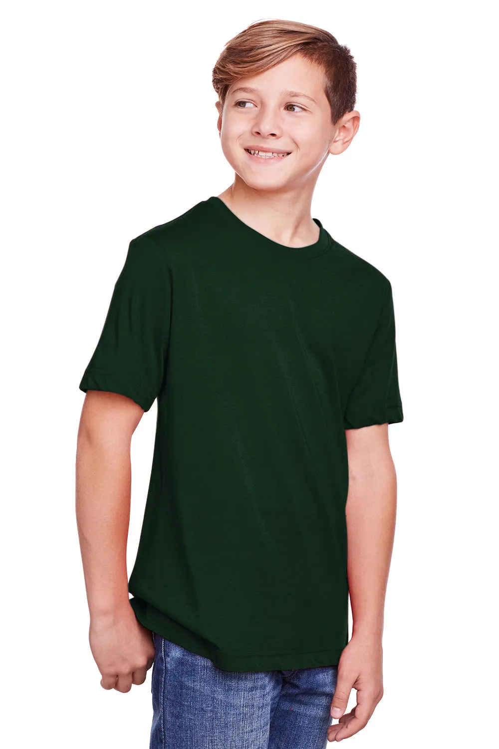 Core 365 Youth Fusion ChromaSoft Performance Feuchtigkeitstransportierendes Kurzarm-Crewneck T-Shirt - Waldgrün