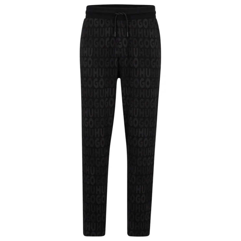 Baumwoll-Jogginghose mit Kordelzug und Monogramm-Jacquard