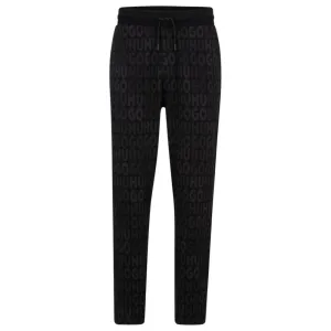 Baumwoll-Jogginghose mit Kordelzug und Monogramm-Jacquard