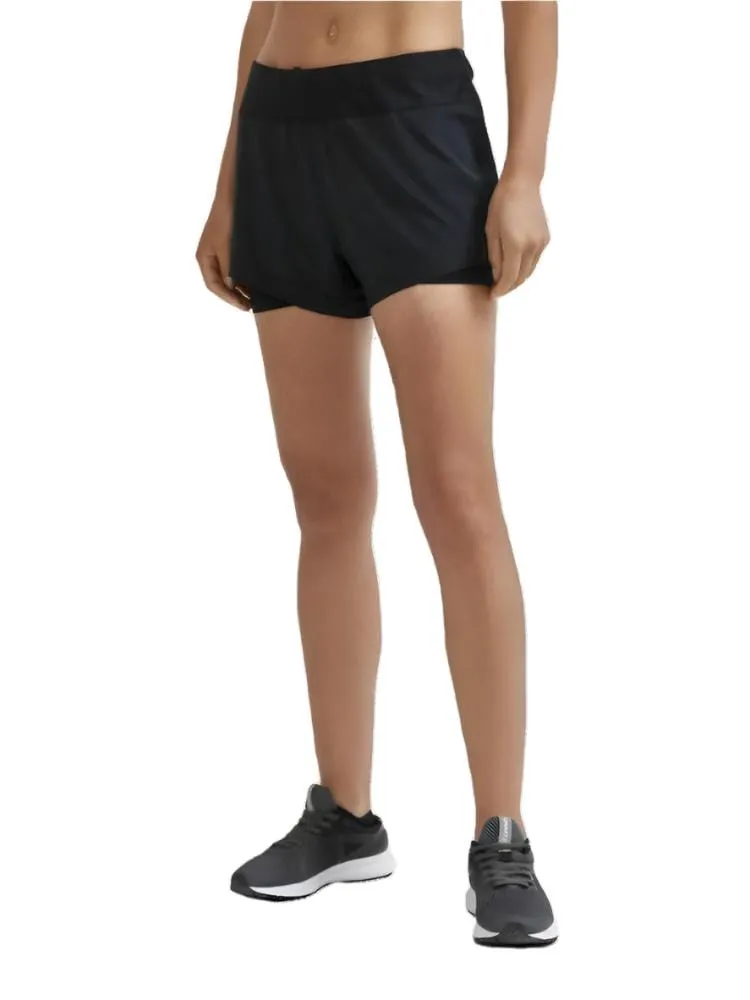 Craft Women's Advance Essence 2 in 1 Shorts 2 in Schwarz SS25
