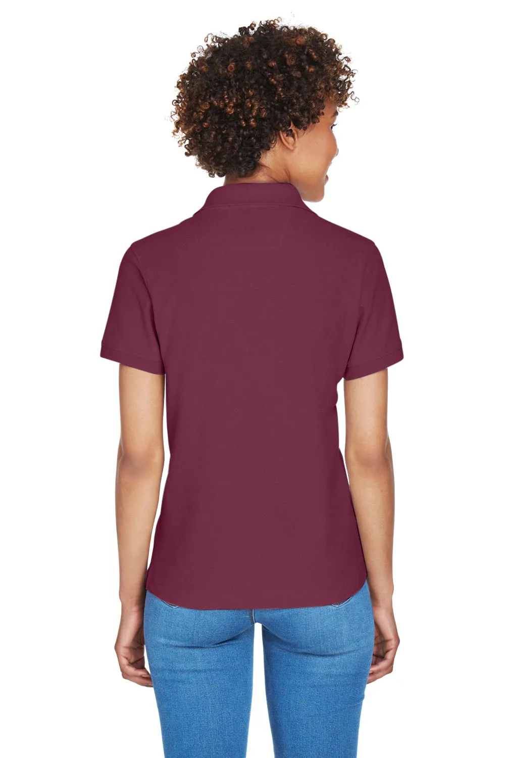 Devon & Jones Damen Kurzarm Polo Shirt - Burgunder