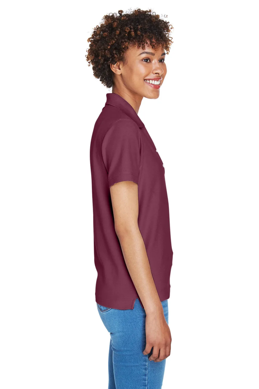 Devon & Jones Damen Kurzarm Polo Shirt - Burgunder