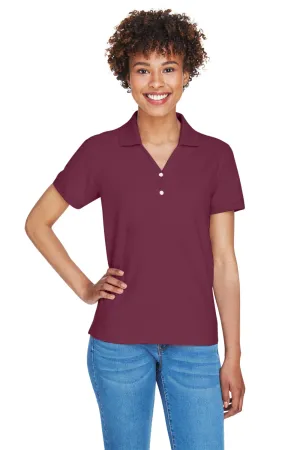 Devon & Jones Damen Kurzarm Polo Shirt - Burgunder