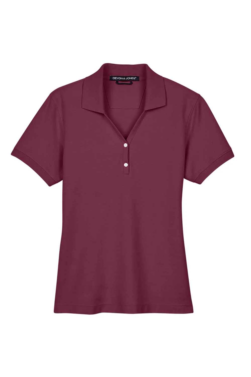 Devon & Jones Damen Kurzarm Polo Shirt - Burgunder