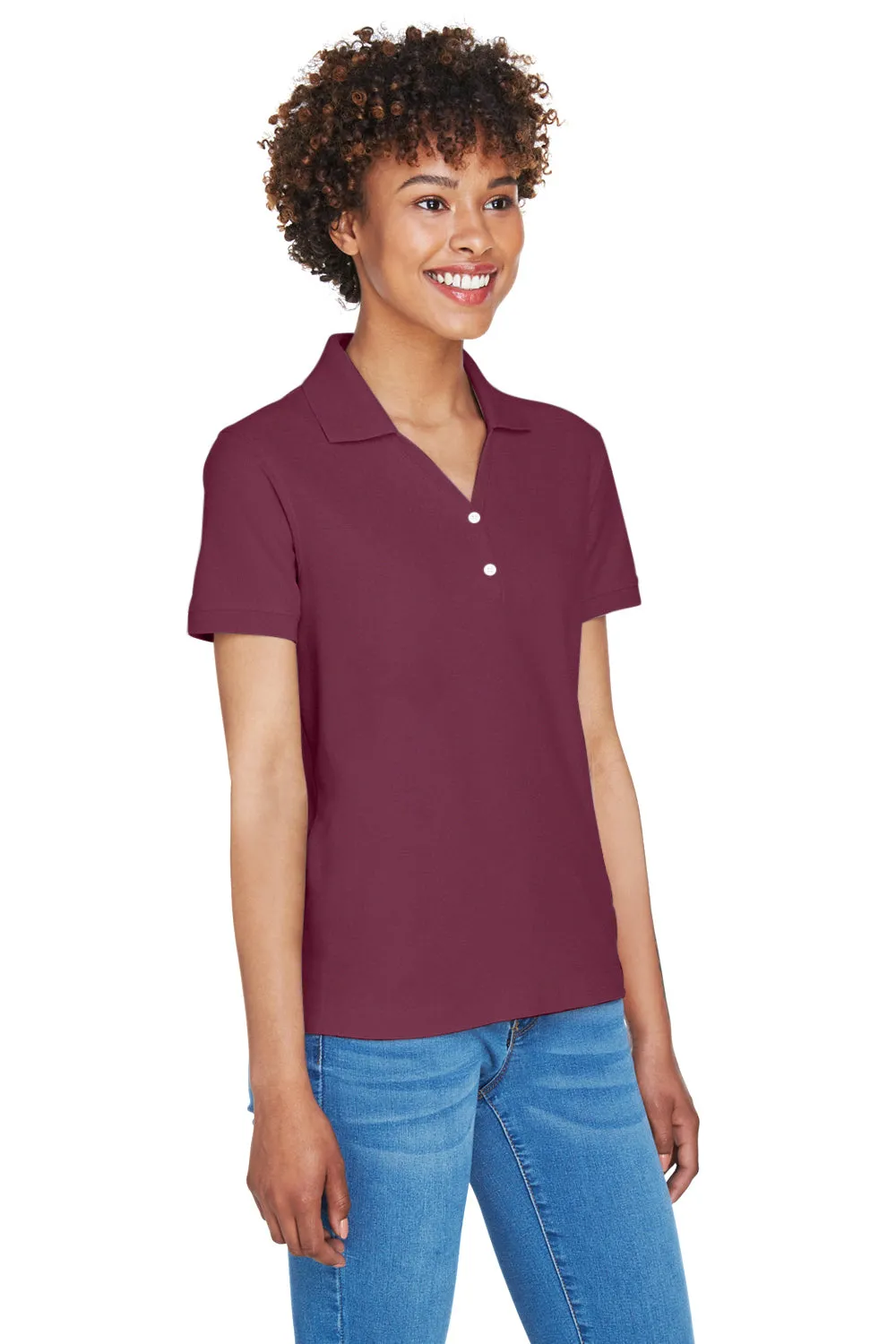 Devon & Jones Damen Kurzarm Polo Shirt - Burgunder