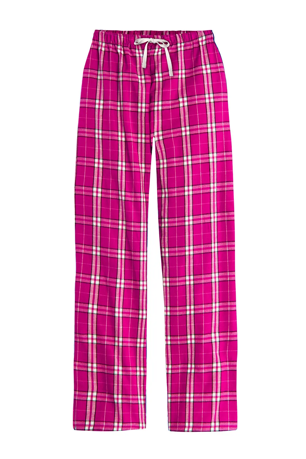 Damen Flanell Karo Haushose - Dunkles Fuchsia Pink