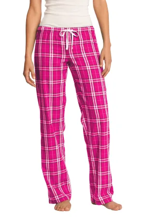 Damen Flanell Karo Haushose - Dunkles Fuchsia Pink