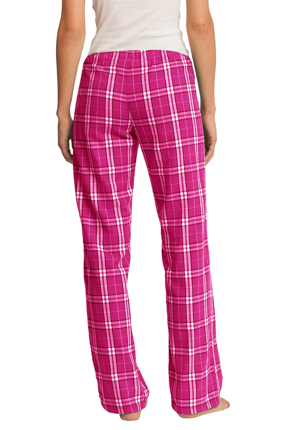 Damen Flanell Karo Haushose - Dunkles Fuchsia Pink