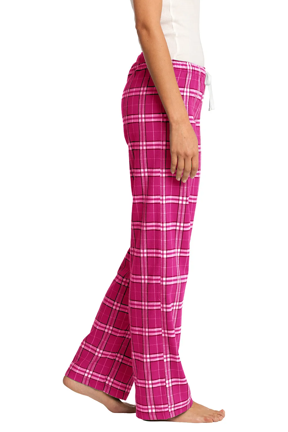 Damen Flanell Karo Haushose - Dunkles Fuchsia Pink