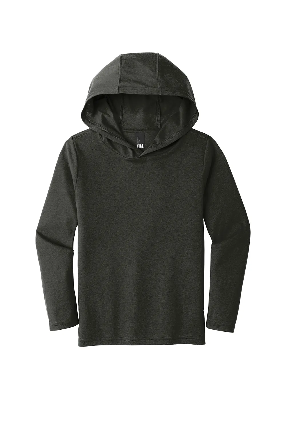 District Youth Perfektes Langarm Kapuzen-T-Shirt Hoodie - Schwarz Frost