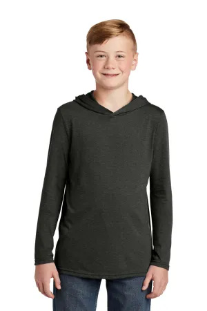 District Youth Perfektes Langarm Kapuzen-T-Shirt Hoodie - Schwarz Frost