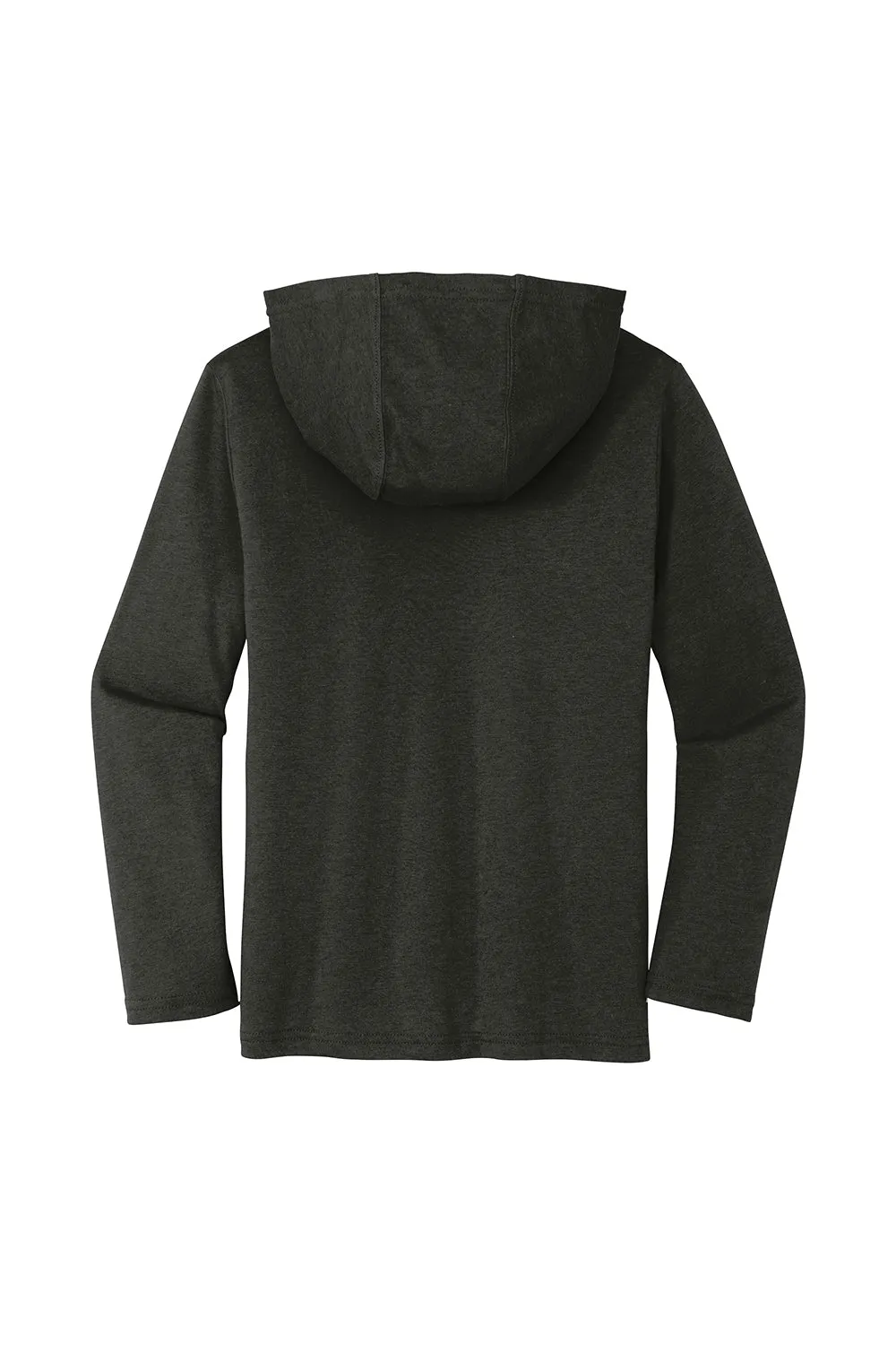District Youth Perfektes Langarm Kapuzen-T-Shirt Hoodie - Schwarz Frost
