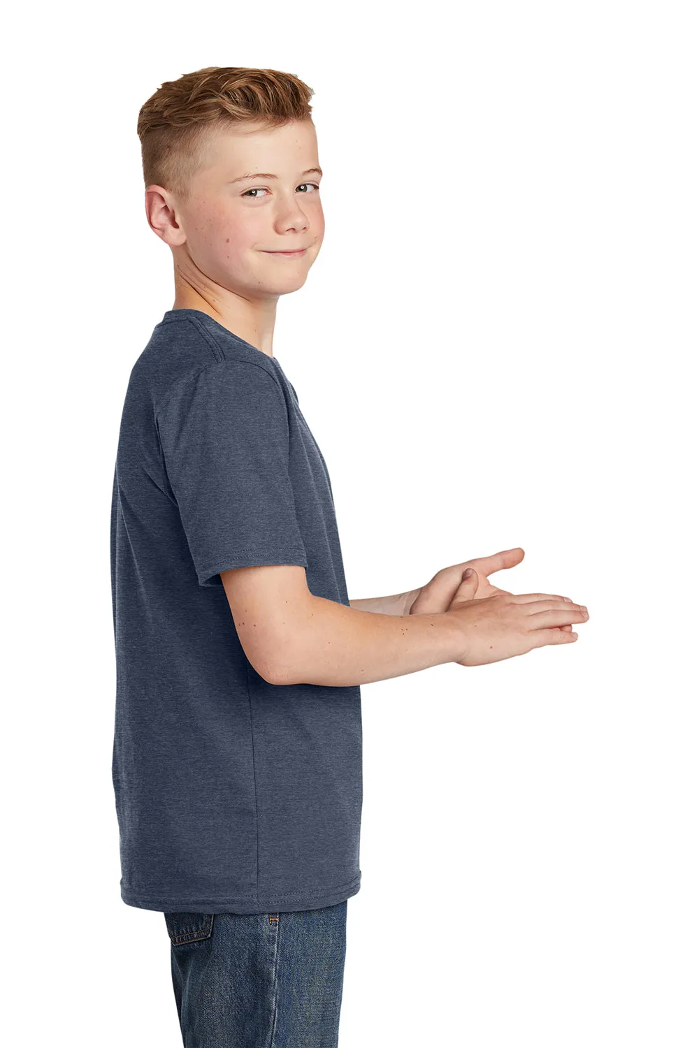 District Youth Wichtiges Kurzarm-Rundhals-T-Shirt - Meliertes Marineblau