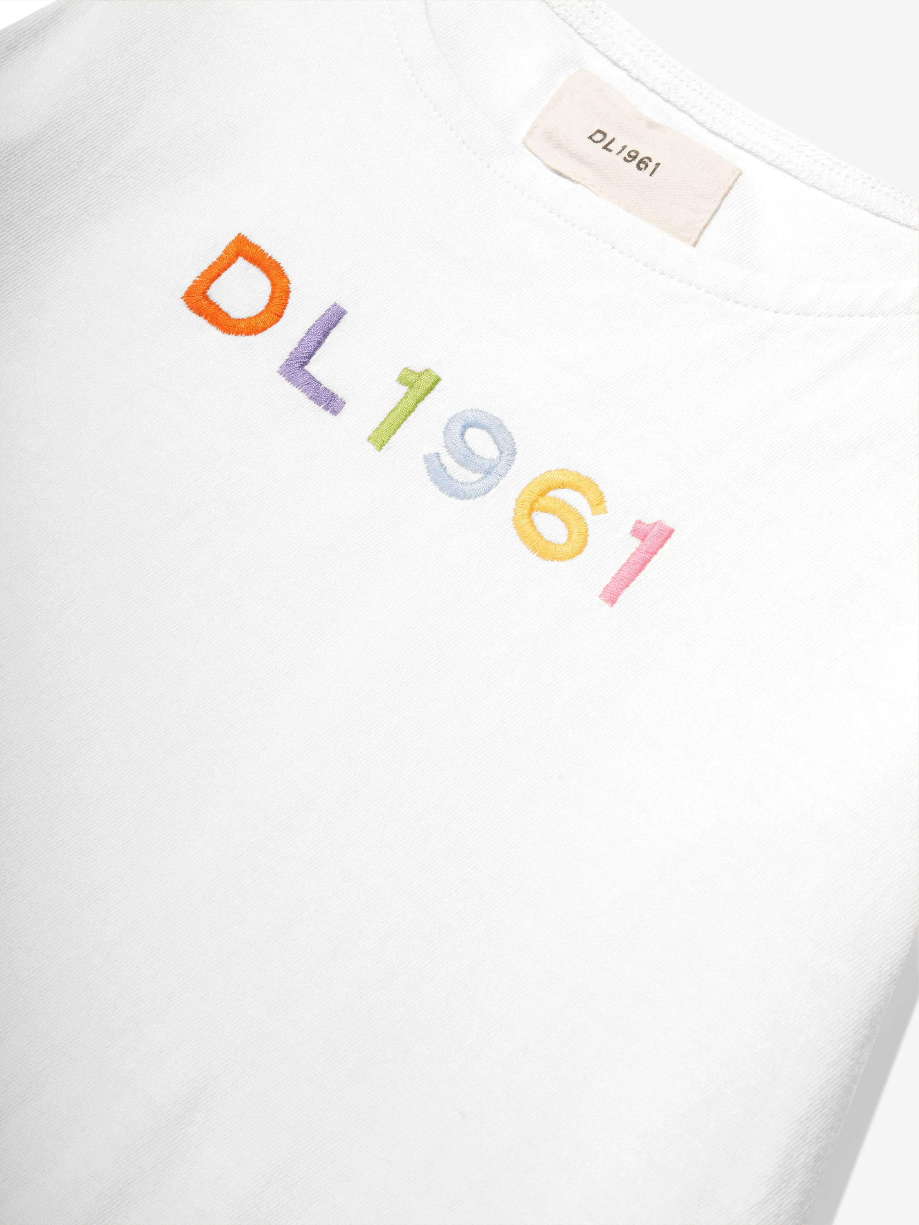 DL1961 Mädchen Marcie Logo Tanktop in Weiß