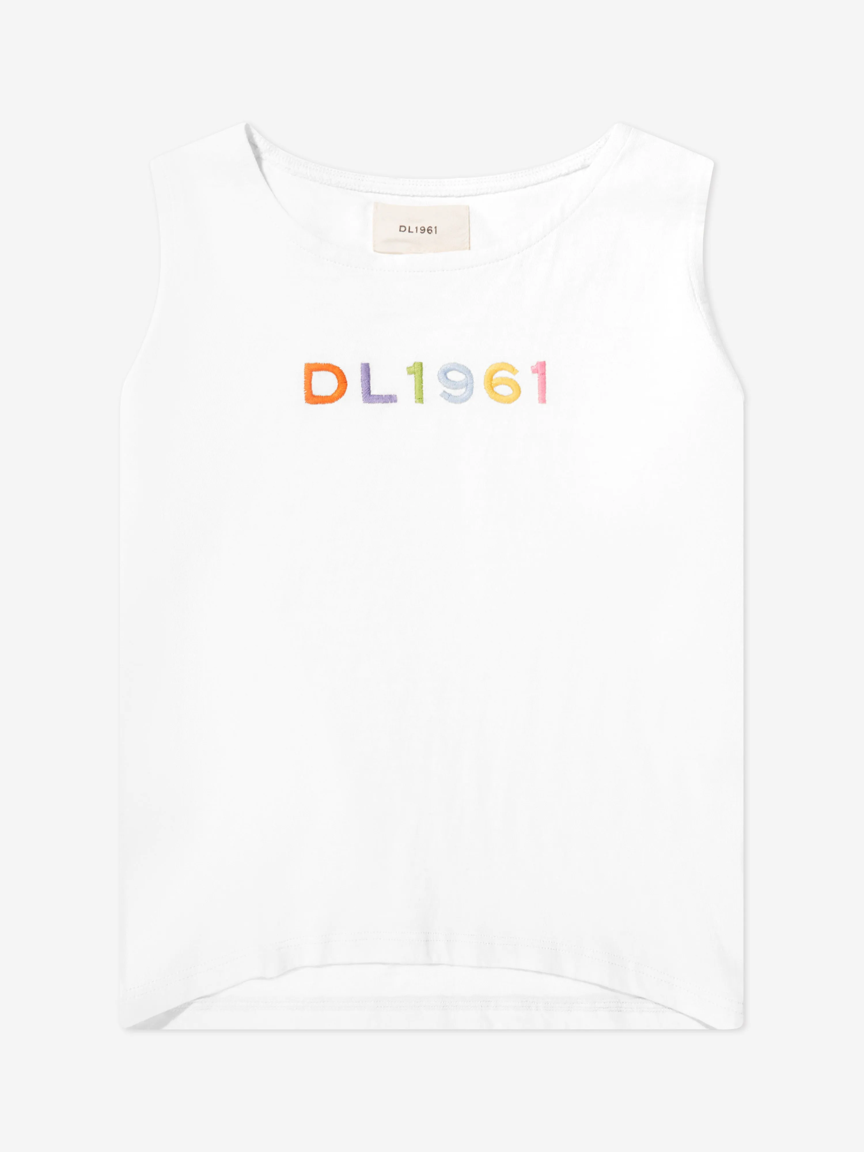 DL1961 Mädchen Marcie Logo Tanktop in Weiß
