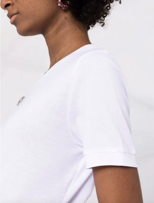 Dolce & Gabbana Baumwoll-T-Shirt mit kristallinem DG-Logo