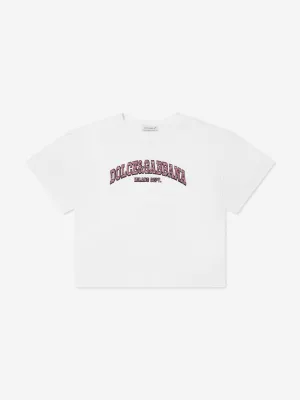 Dolce & Gabbana Mädchen Logo T-Shirt in Weiß
