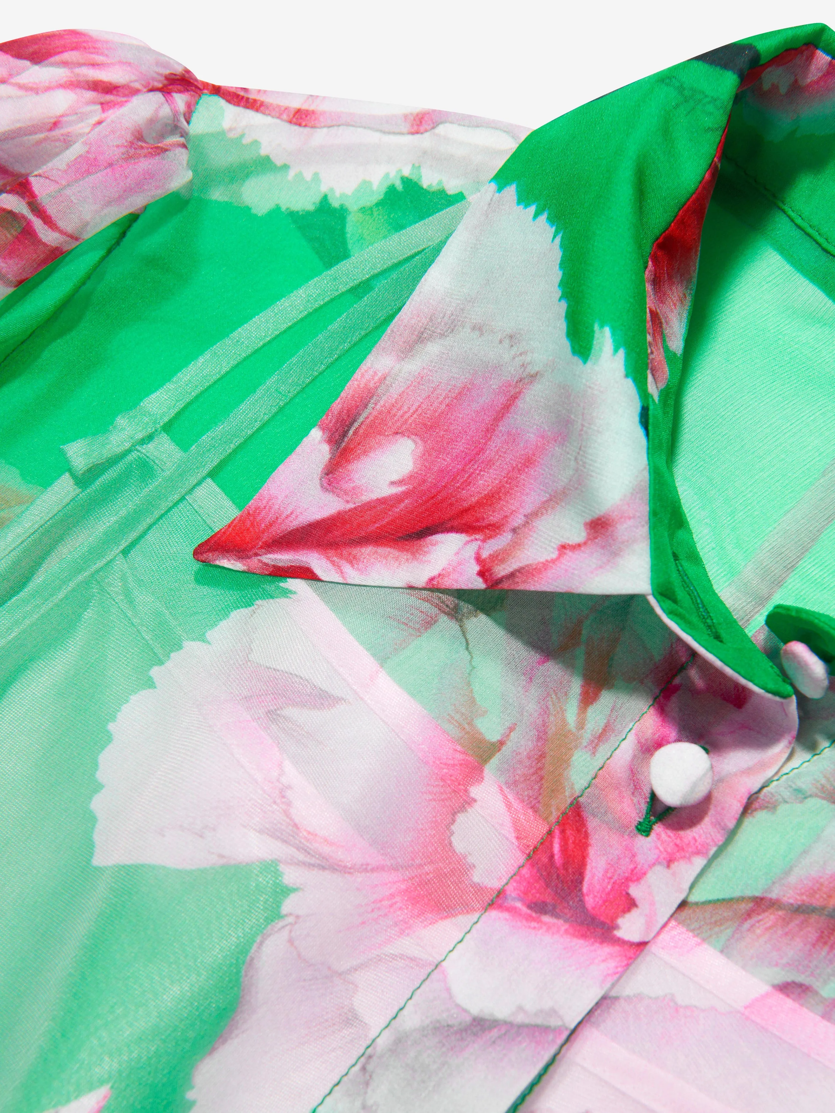 Dolce & Gabbana Mädchen Seidenbluse mit Nelkenmuster