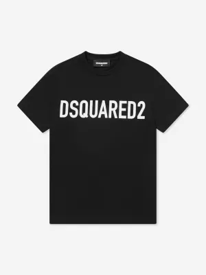 Dsquared2 Kids Logo Print T-Shirt in Schwarz