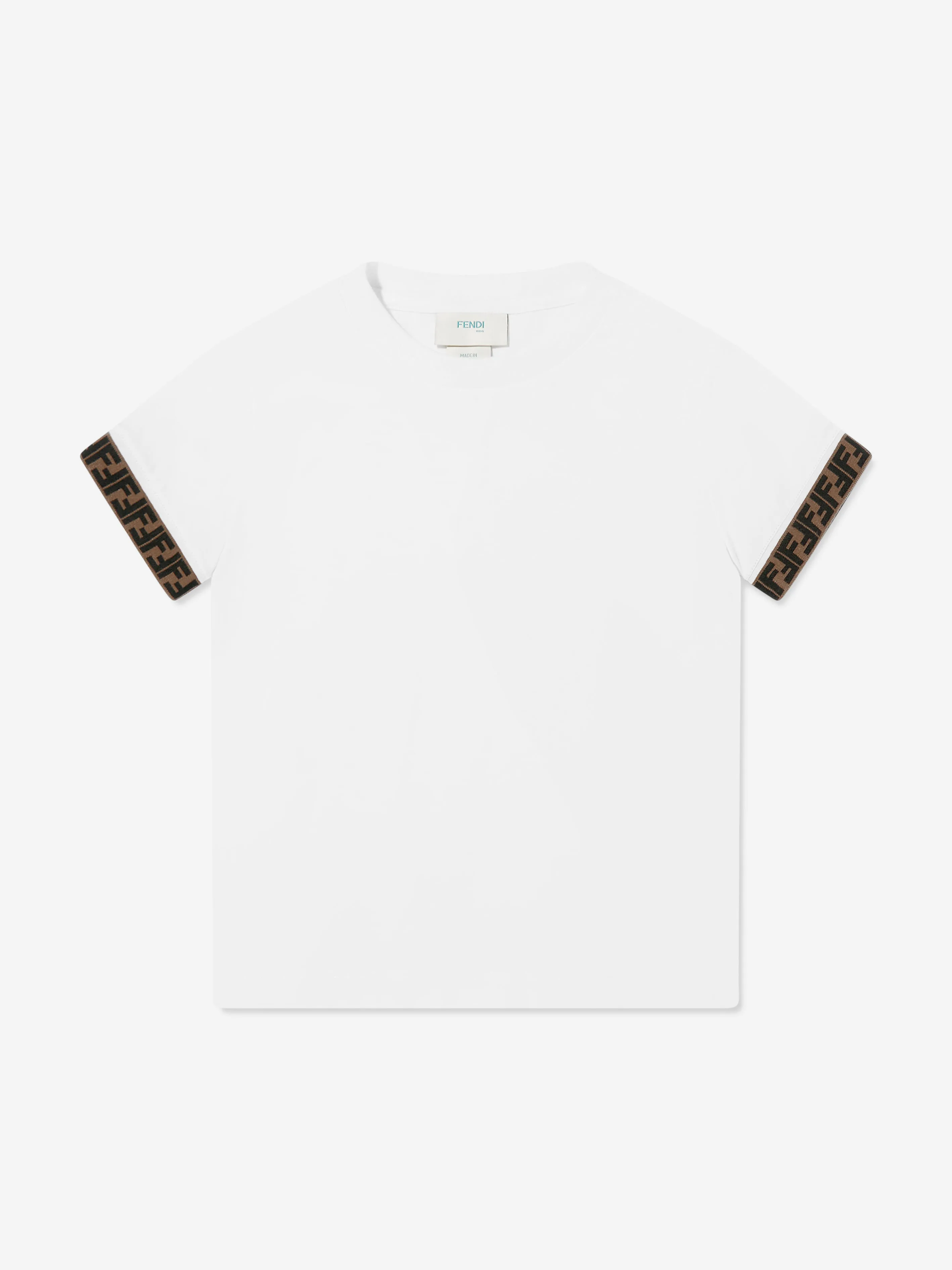 Fendi Kids Logo-verziertes T-Shirt in Weiß