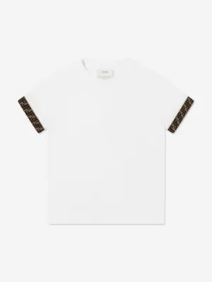 Fendi Kids Logo-verziertes T-Shirt in Weiß