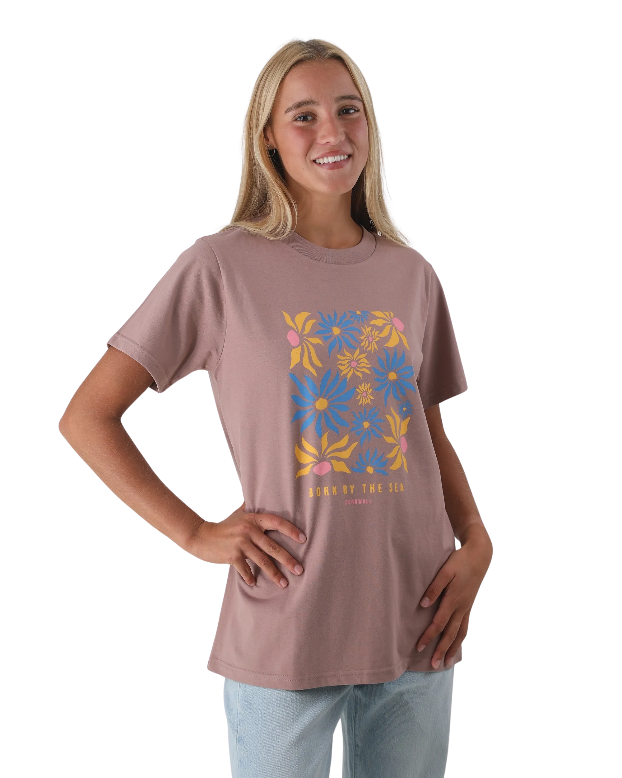 Blumenmarkt T-Shirt in Dunkelelfenbein