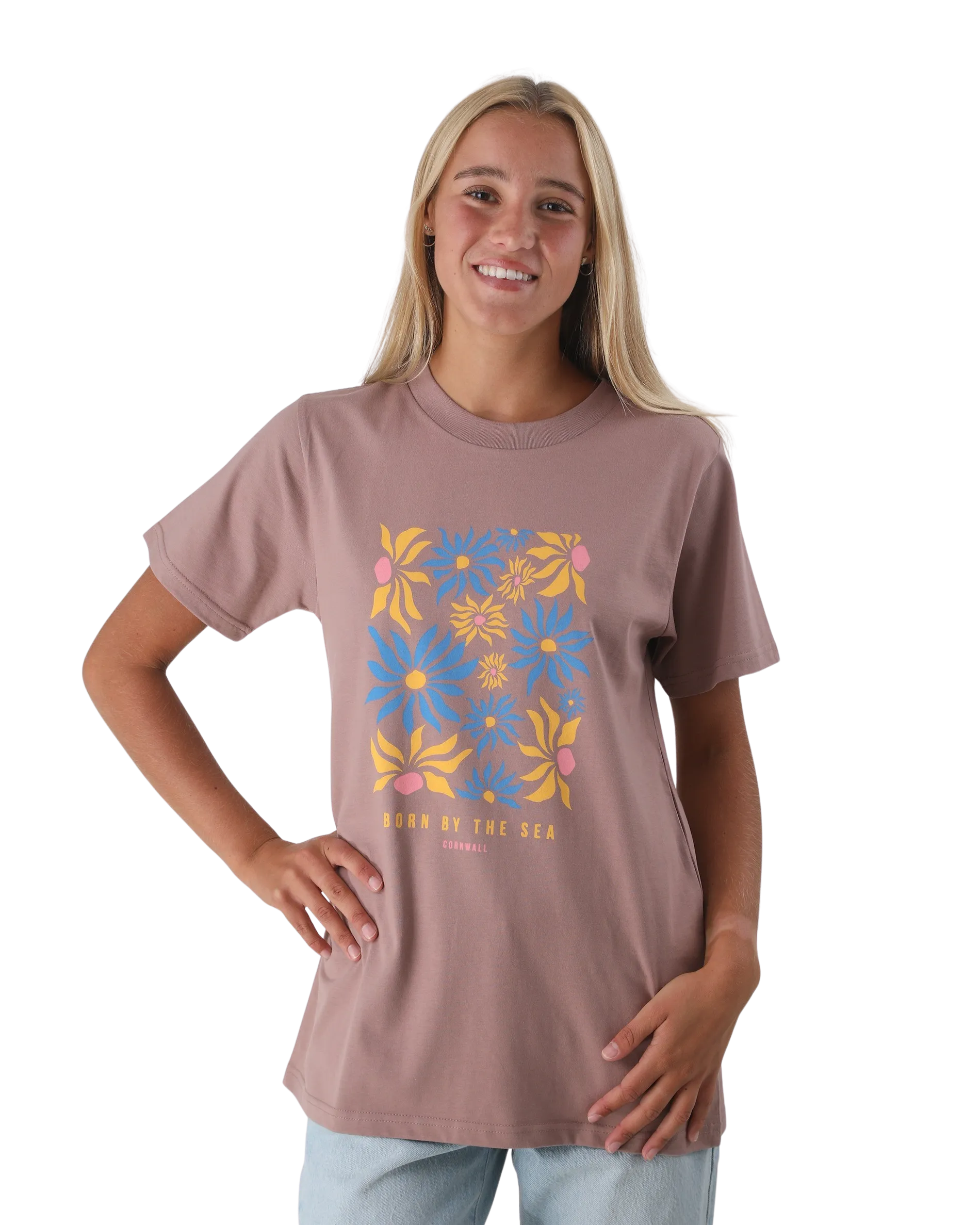 Blumenmarkt T-Shirt in Dunkelelfenbein