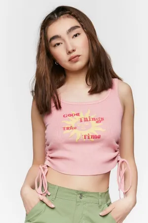 Forever 21 Damen Good Things Grafik-Stringer-Tanktop Rosa/Mehrfarbig Forever 21