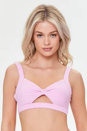 Forever 21 Damen Knoten Bikini Oberteil mit Ausschnitt in Lila Forever 21
