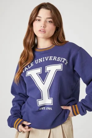 Forever 21 Damen Yale University Varsity-gestreifter Pullover Blau/Mehrfarbig Forever 21