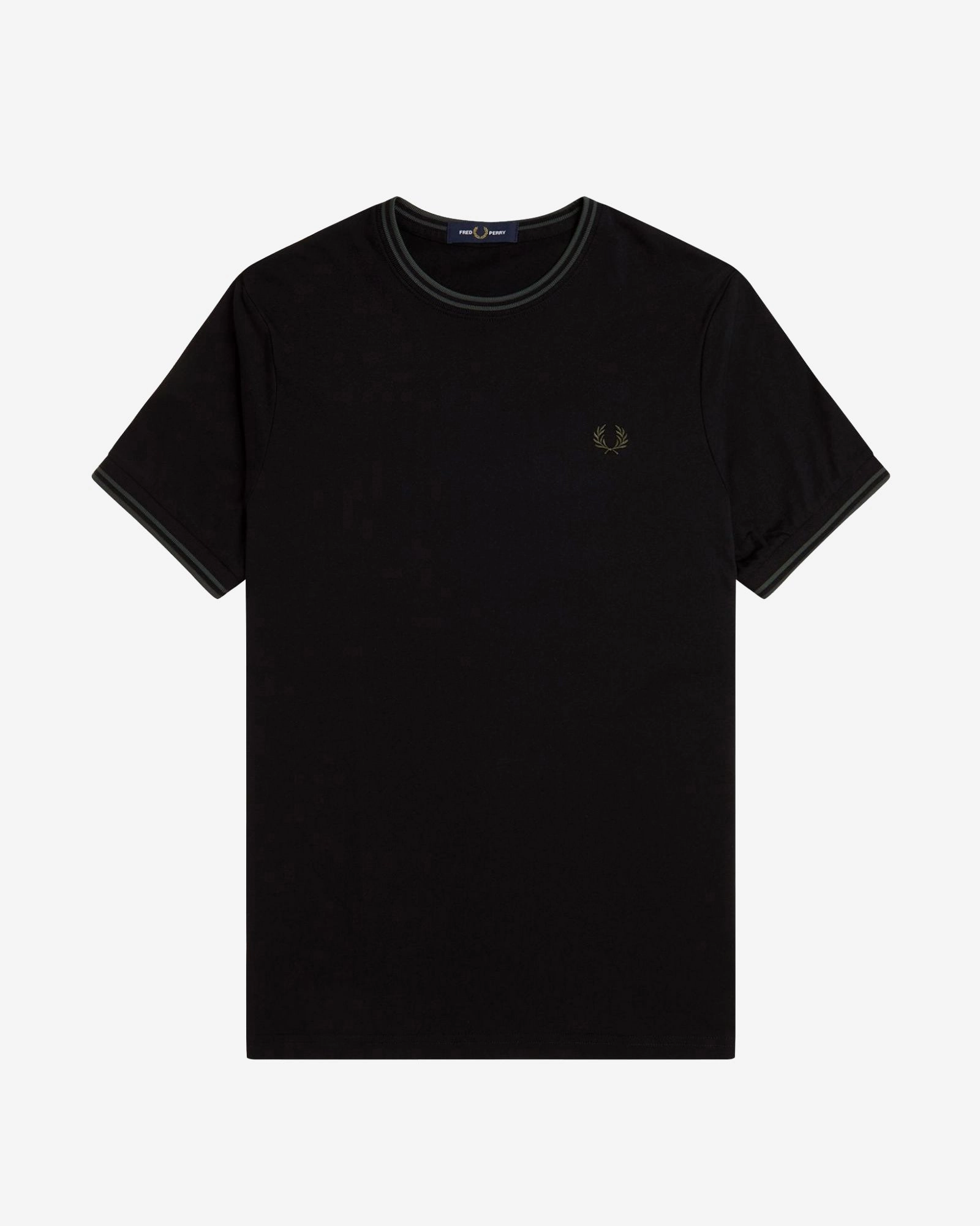 Fred Perry Twin Tipped T Shirt - Black / Court Green
