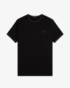 Fred Perry Twin Tipped T Shirt - Black / Court Green