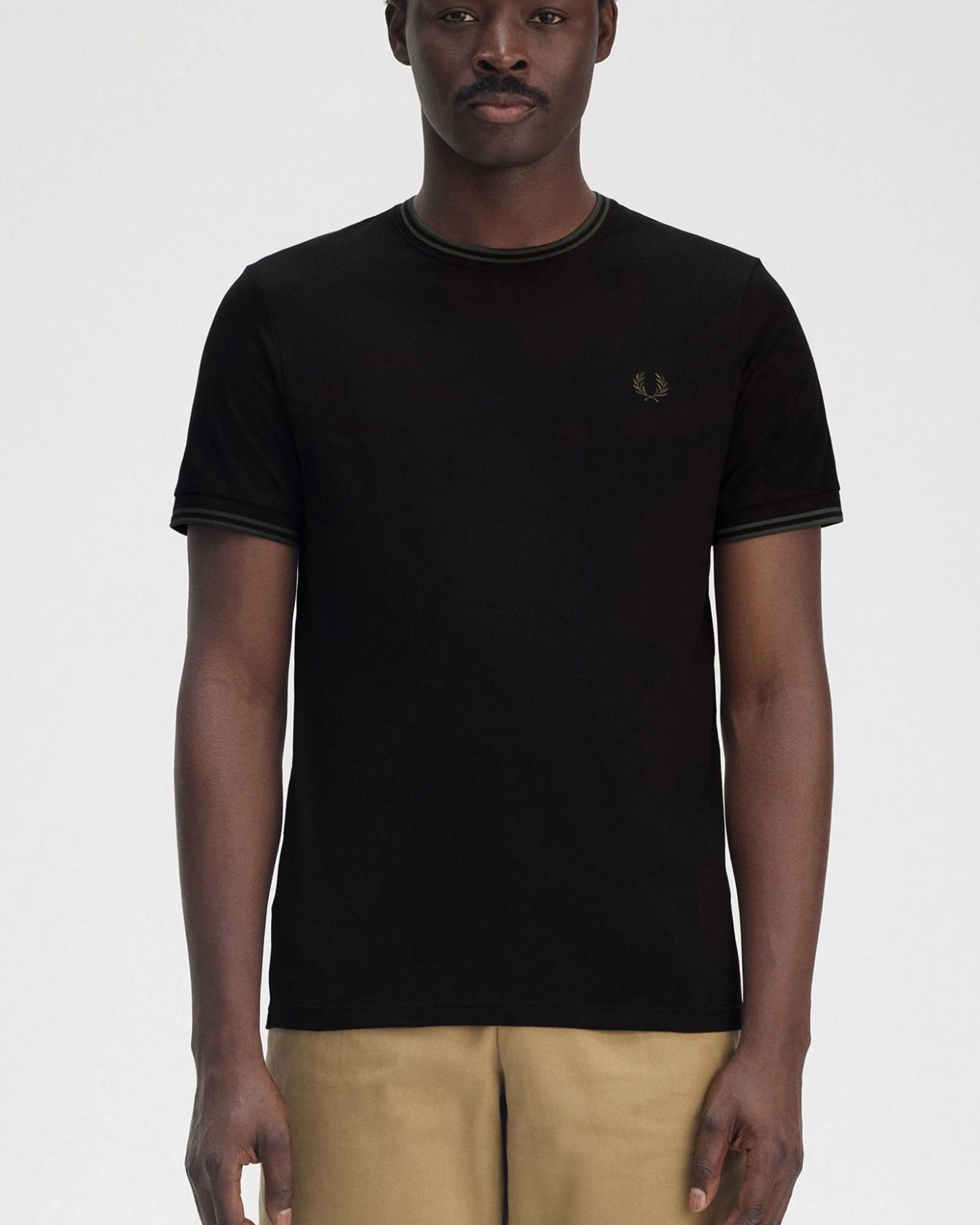 Fred Perry Twin Tipped T Shirt - Black / Court Green