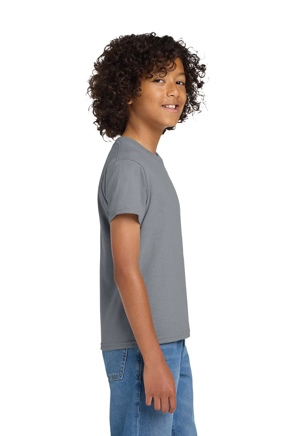 Gildan Youth DryBlend Feuchtigkeitstransportierendes Kurzarm-Crewneck-T-Shirt - Kiesgrau